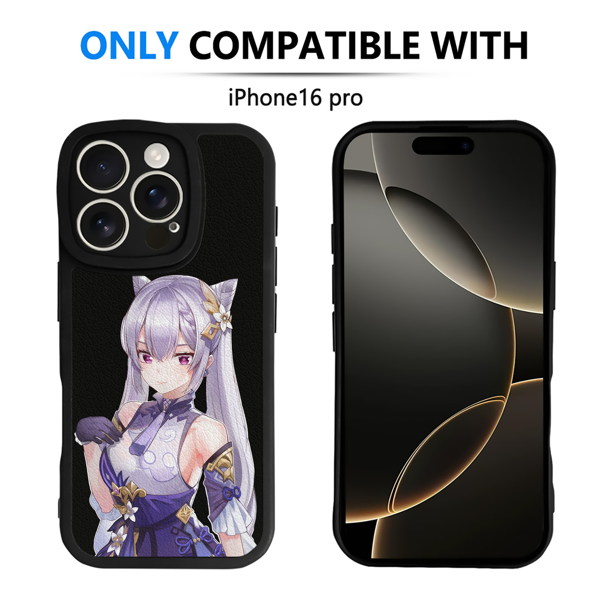 げんし神 刻晴 こくせい genshin Kokusei 【iPhone 16シリーズ対応】シリコンスマホケース（レザー調） 材質：シリコン